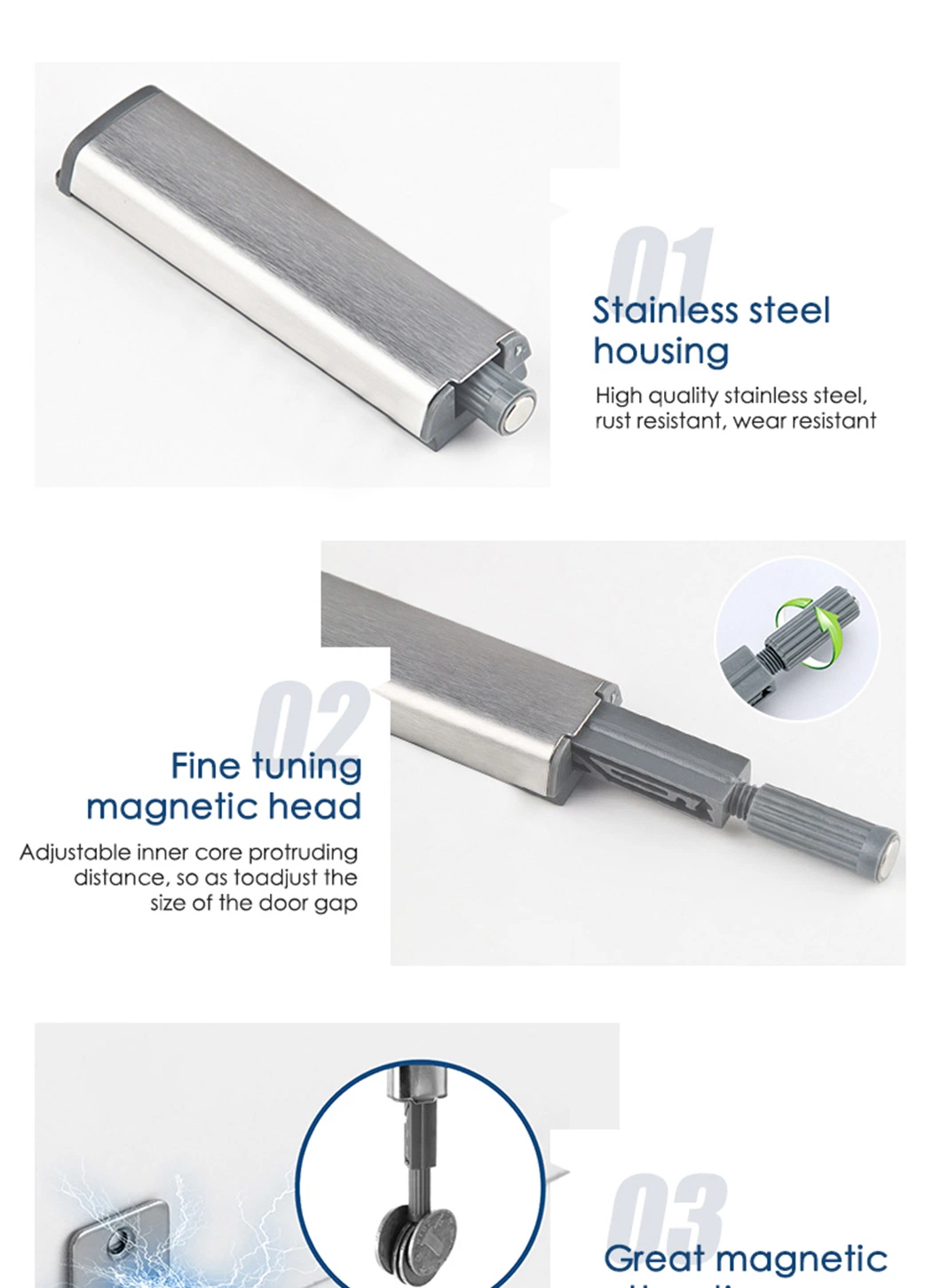 Cabinet Door Push to Close Opener Push Open System