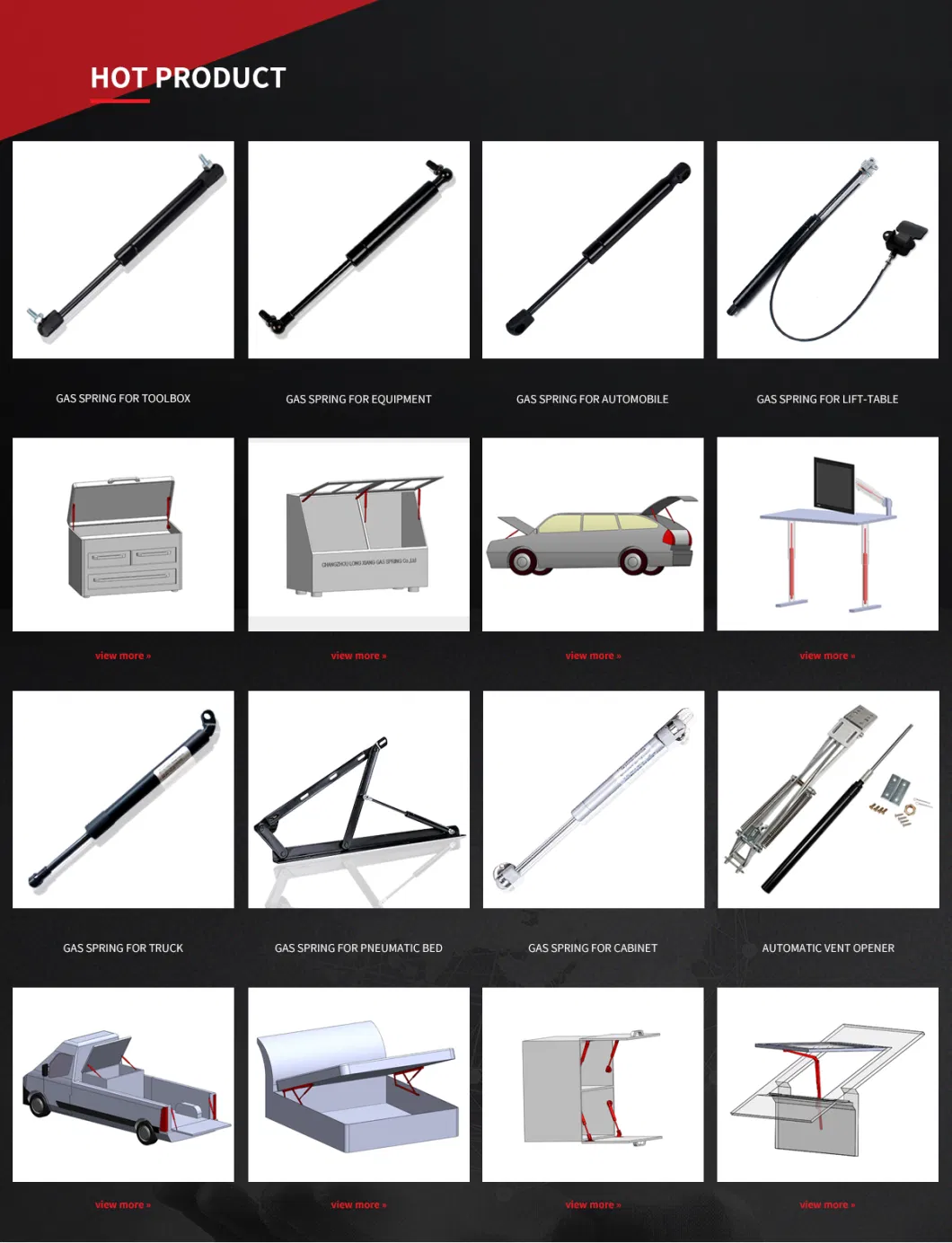 Gas Spring Gas Struts for Different Applications