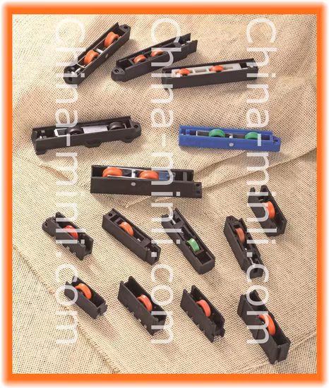 Rouleau de porte de fenêtre en nylon et plastique coulissant, prix d'usine de haute qualité