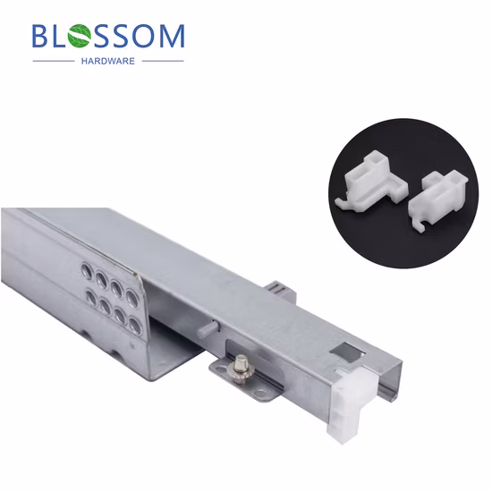 Quincaillerie de meubles sous le tiroir de montage, tampon de rebond ouvert, glissière d'armoire silencieuse